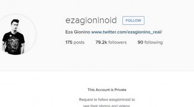 Sepekan ditahan Polres Jakarta Selatan, Eza Gionino akhirnya menutup akun Instagram (Instagram)