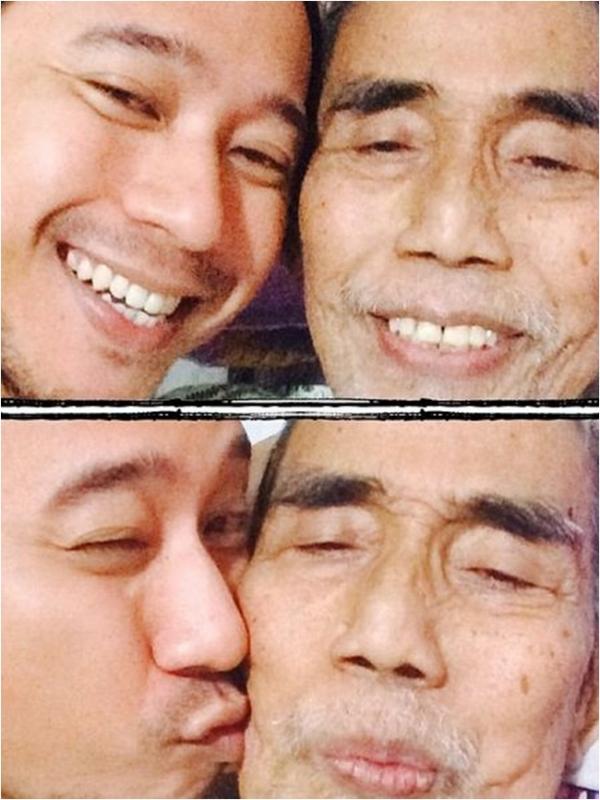Ciuman mesra Denny Cagur sebelum ayahnya meninggal (via Instagram/Denny Cagur)