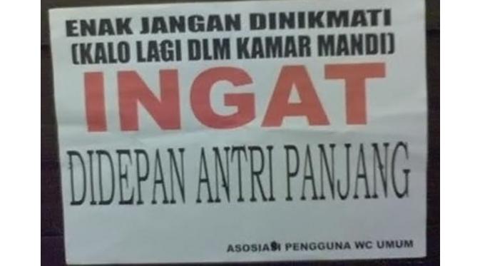 Pemberitahuan Kocak di WC Umum yang Bikin Kamu Gak Jadi Pipis | via: kaskus.co.id