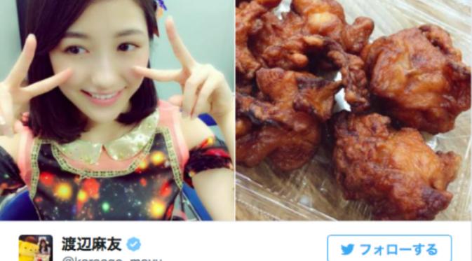 Dipotongnya rambut member AKB48, Mayu Watanabe, mengundang reaksi beragam di media sosial. (Twitter)