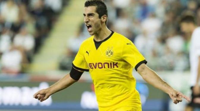 Henrikh Mkhitaryan mencetak gol penentu kemenangan Borussia Dortmund atas ODDS Ballklubb pada leg pertama play-off Liga Europa, Jumat (21/8/2015) dini hari WIB. (Liputan6.com/twitter.com/BVB)