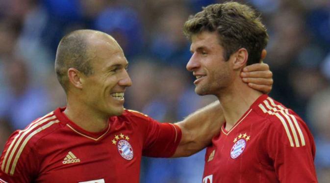 Arjen Robben dan Thomas Muller (Bayern Muenchen)