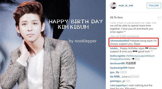 Ada fans yang memangggil Kim Kibum Bang Toyib (via Instagram/Kim Kibum)