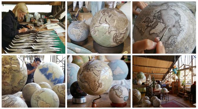 Pembuatan globe secara manual. (My Modern Met)