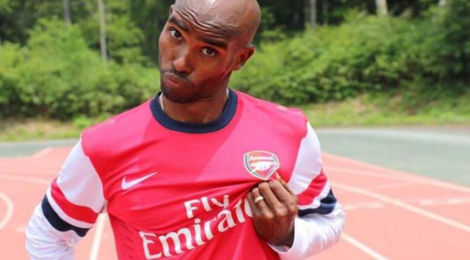 Mo Farah dikenal sebagai fans berat Arsenal (Twitter Mo Farah)