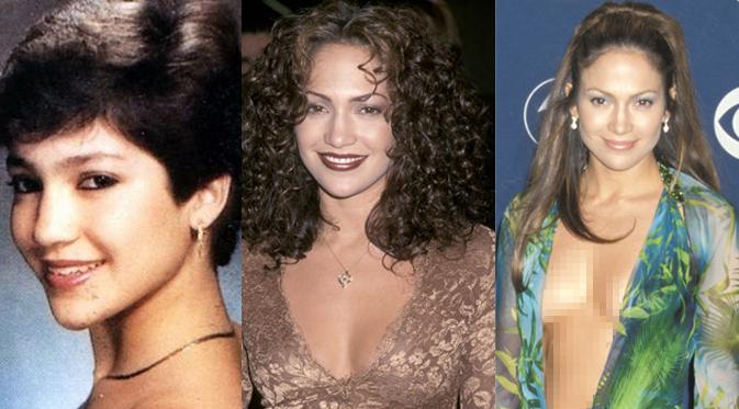 Perubahan wajah Jennifer Lopez dari masa ke masa. (foto: berbagai sumber)