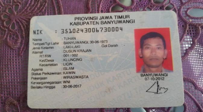 Tuhan, pria bernama unik asal Banyuwangi, Indonesia | Via: kaskus.co.id