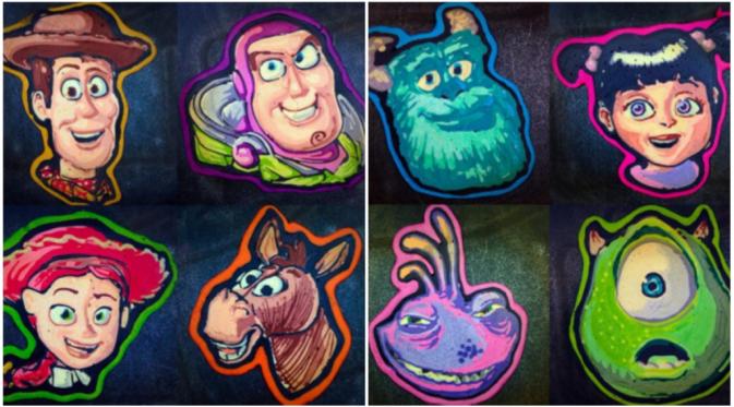Beberapa contoh karya pancake dari tokoh kartun Pixar. (Metro.co.uk)
