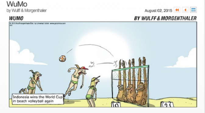 Komik yang menghina tim voli pantai Indonesia dimuat Boston Globe