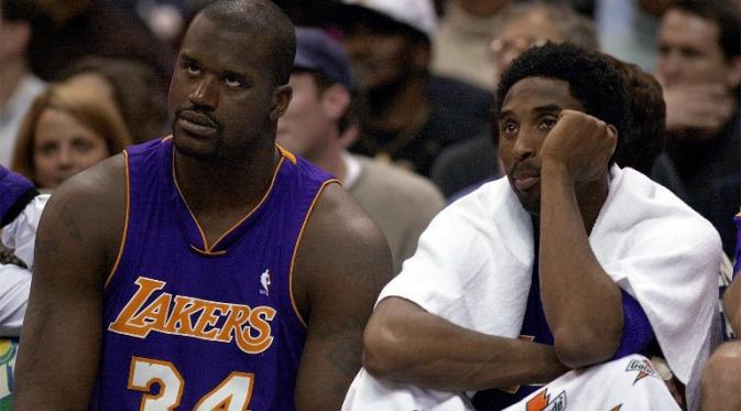 Shaq-Kobe nyaris tidak berbicara saat masih membela Los Angeles Lakers.(AFP Photo/Heather Hall)