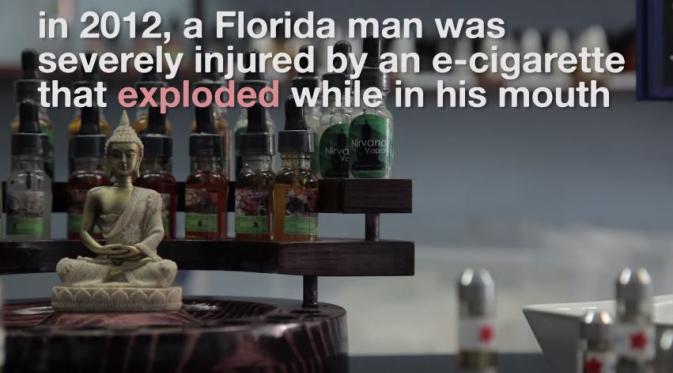 Pada 2012, di Florida, seorang lelaki terluka parah karena rokok elektriknya meledak di mulut. (Via: youtube.com)