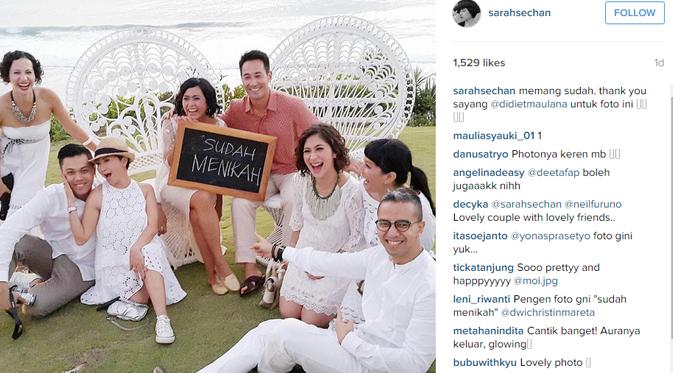 Sarah Sechan membagikan kebahagiaannya kepada penggemar melalui akun Instagram pribadinya. (foto: instagram.com/sarahsechan)