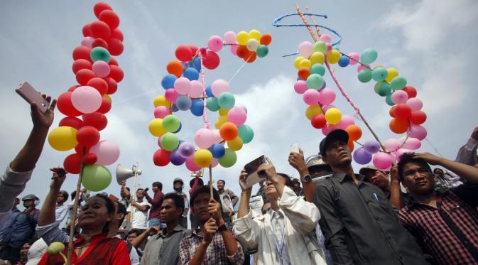 Demo buruh di Kamboja |  Via: ibtimes.com