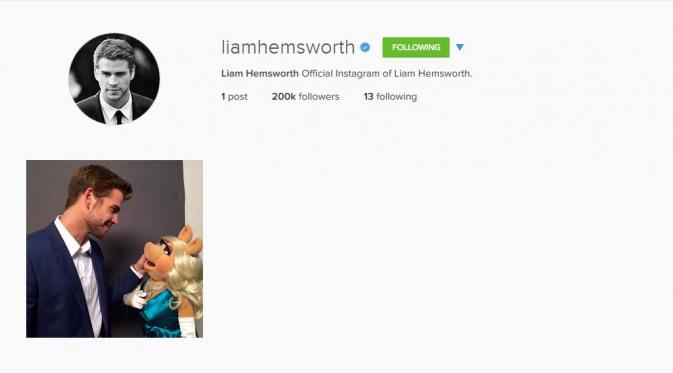 Liam Hemsworth (via Instagram Liam Hemsworth)