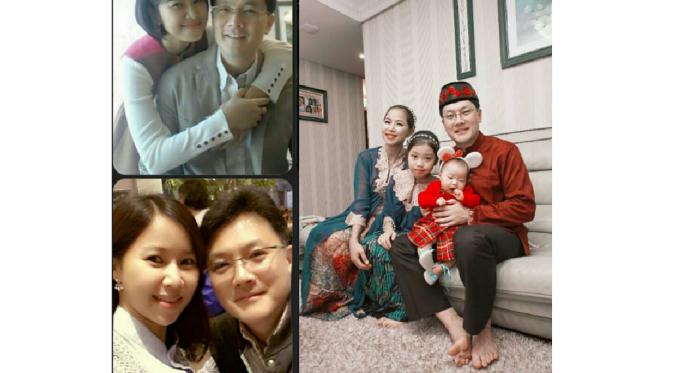 Yannie Kim bersama suami dan kedua anaknya