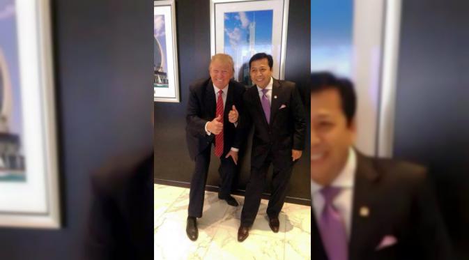 Setya Novanto berfoto bersama Donald Trump. (Social Media)