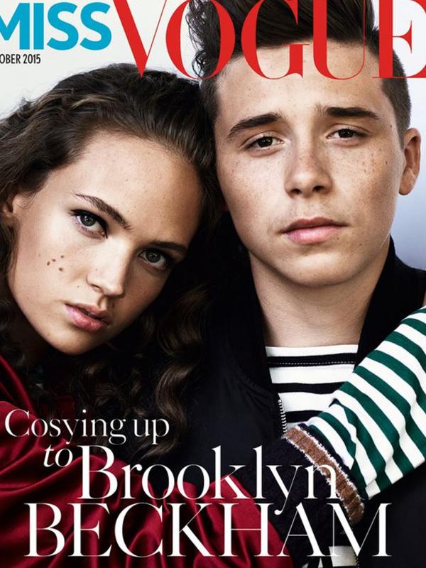Brooklyn Beckham berpose untuk sampul depan majalah Miss Vogue. (foto: mirror.co.uk)