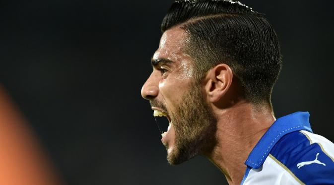 Striker tim nasional Italia, Graziano Pelle. (AFP/Alberto Pizzoli). 