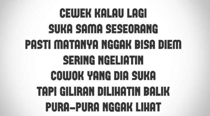 Cinta diam-diam berarti menatap si dia juga curi-curi pandang