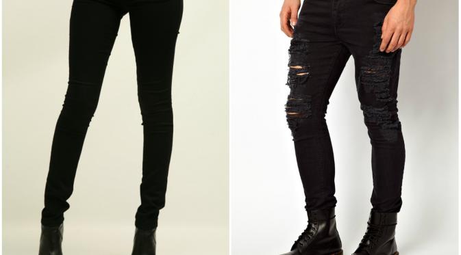 Black shiny jeans