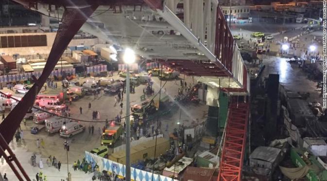 Crane jatuh di Masjidil Haram (CNN)