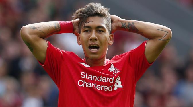 Roberto Firmino belum mampu mencetak gol untuk Liverpool di Liga Premier Inggris musim 2015-16. (Liputan6.com/Reuters / Eddie Keogh Livepic)