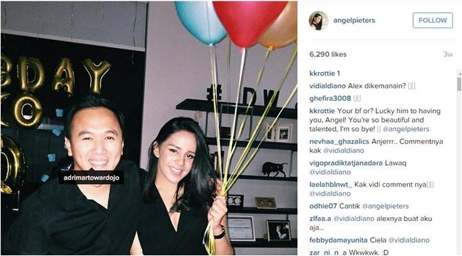 Vidi Aldiano salah satu orang yang pertama mengomentari hubungan Angel Pieters dan Adri Martowardojo (via Instagram/Angel Pieters)