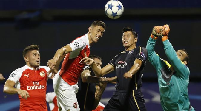 Dinamo Zagreb vs Arsenal (AP Photo/Darko Bandic)