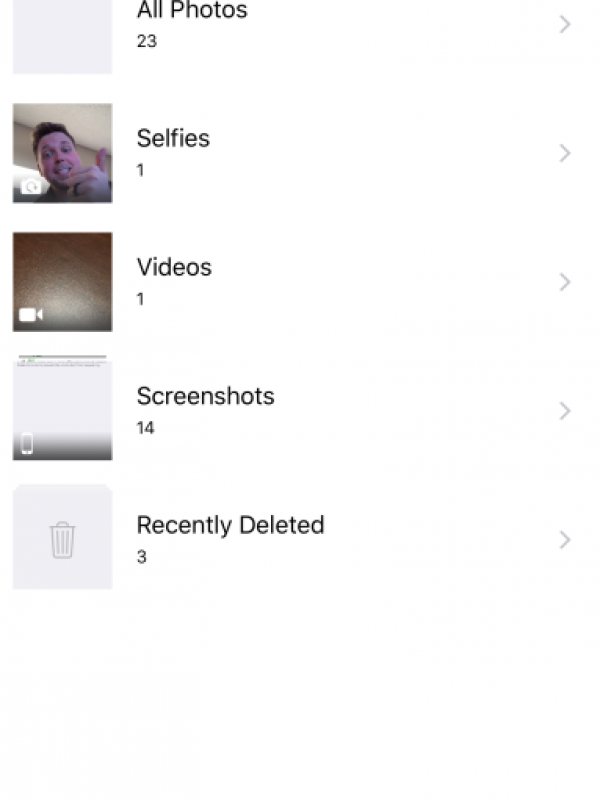 Terdapat folder screenshot dan selfie di galeri. | via: techcrunch.com