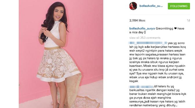 Tidak semua netizen menghujat Bella Shofie akan tetapi beberapa ada juga yang membela istri Suryono ini. (via instagram.com/bellashofie_suryo)
