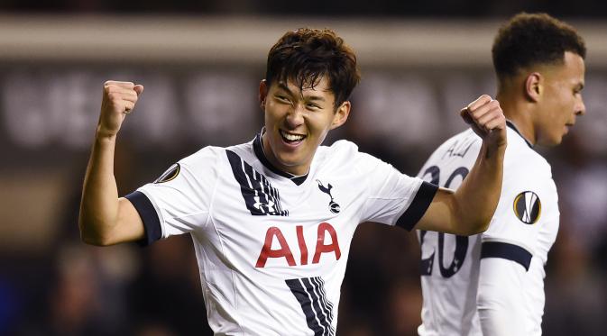 BINTANG - Son Heung-Min menjadi bintang kemenangan Tottenham Hotspur saat melawan FK Qarabag di Liga Europa (REUTERS/Francois Lenoir)
