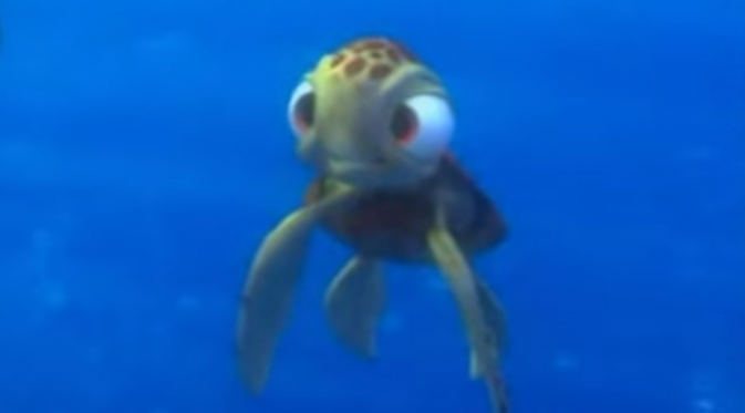 Squirt, anaknya Crush di Finding Nemo. (Via: buzzfeed.com)